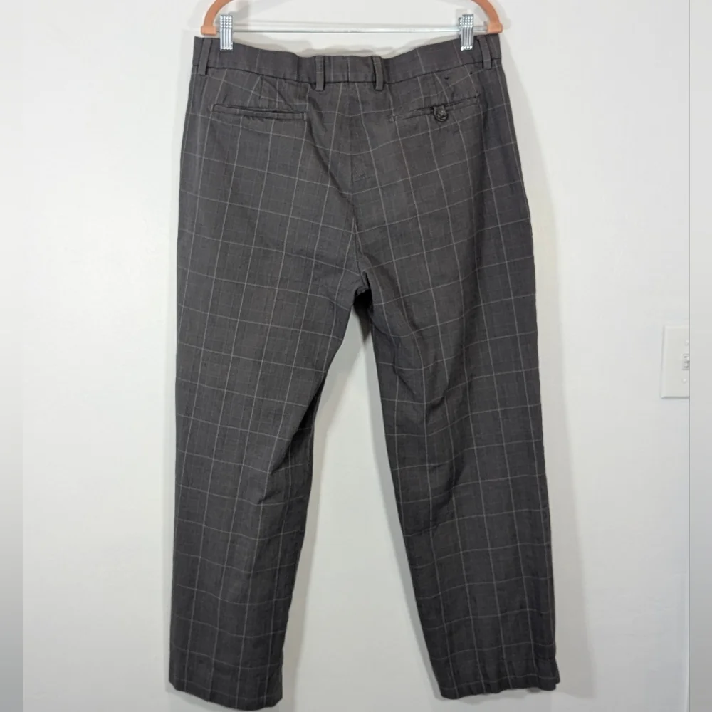 Banana Republic Men's Gray Checkered Pants Modern Fit Size 35/30 Cotton